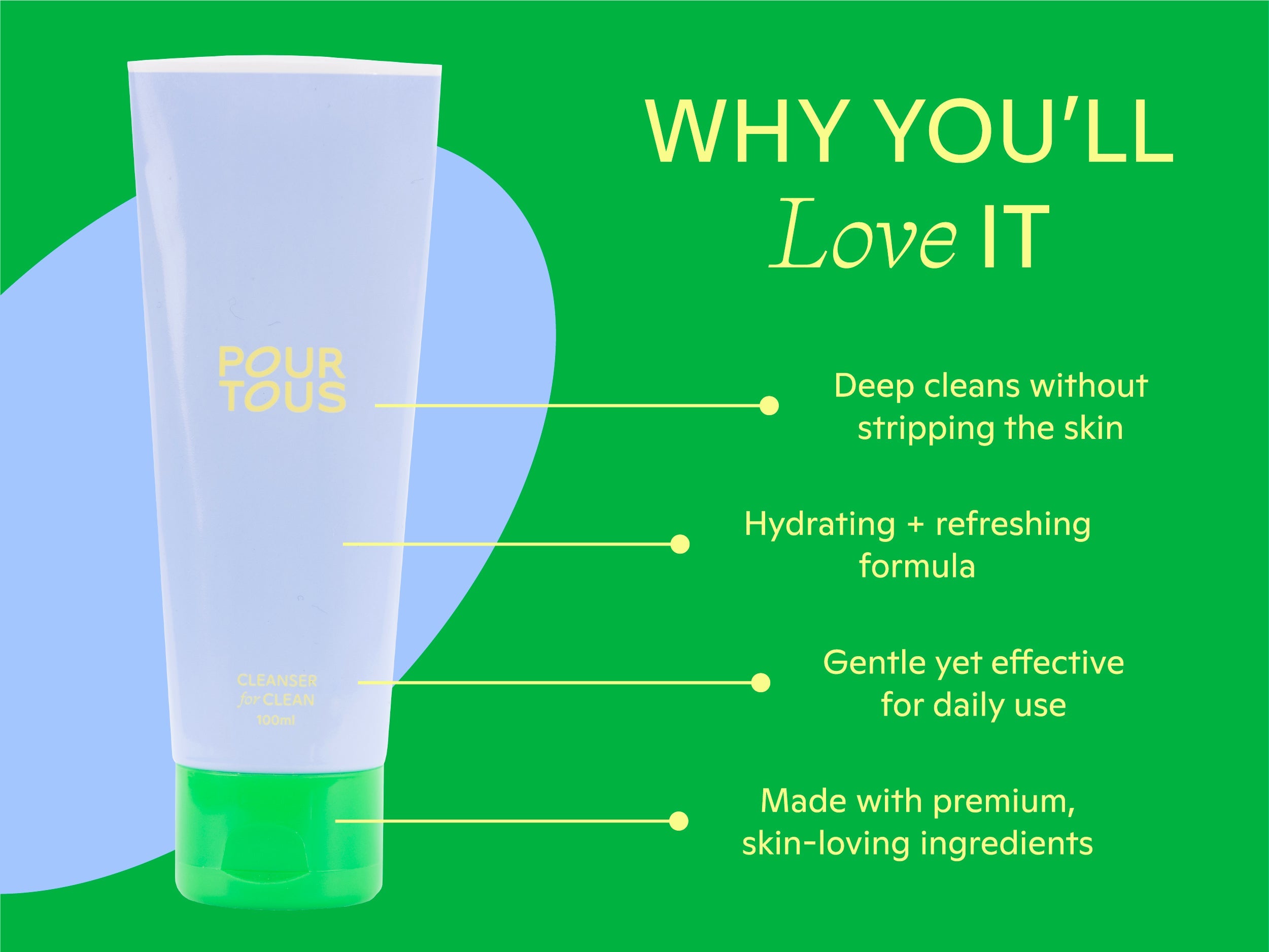 Pour Tous cleanser benefits description