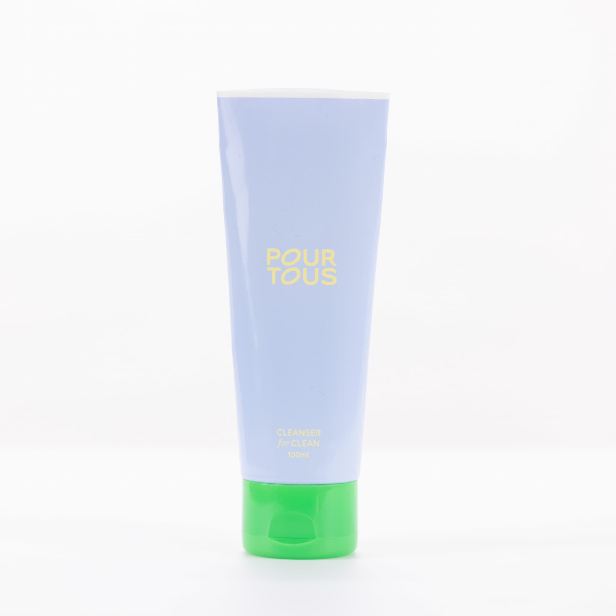 pur tous cleanser tube white background